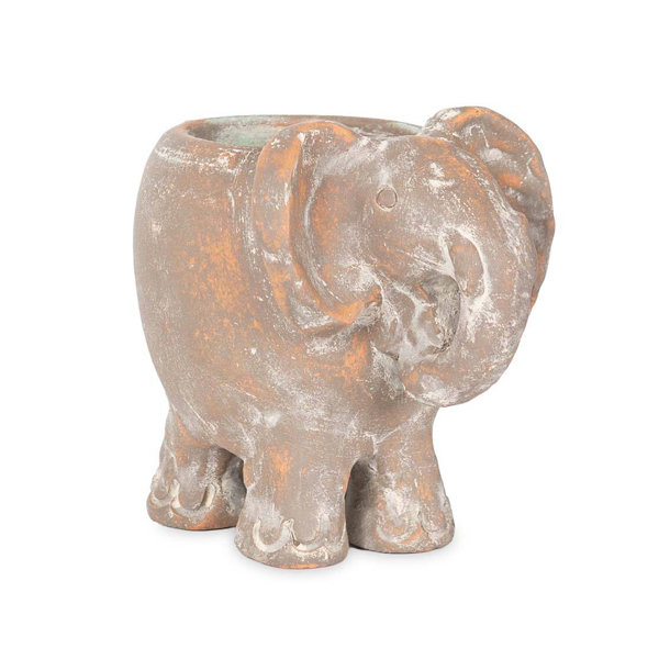Wind & Weather Short Clay Elephant Statue Planter Wayfair